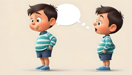Does your child talk out of context or guide conversation towards them?